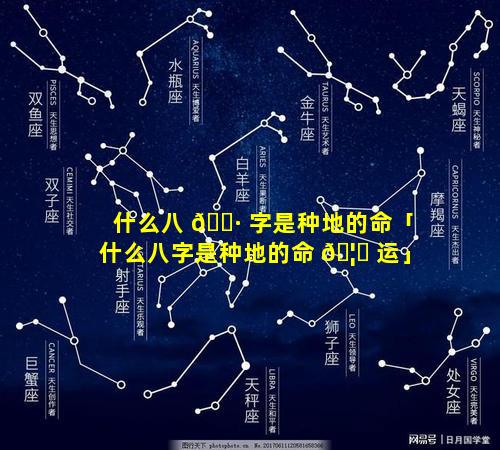 什么八 🌷 字是种地的命「什么八字是种地的命 🦆 运」